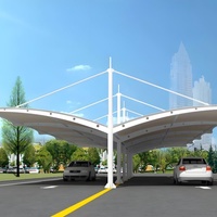 Abri de voiture en acier Q235 à structure métallique, étanche, pour le stationnement des voitures, prix usine