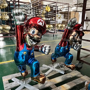 Sculpture décorative de <span class=keywords><strong>Mario</strong></span> <span class=keywords><strong>Bros</strong></span>, <span class=keywords><strong>figurine</strong></span> de <span class=keywords><strong>Mario</strong></span>, statues d'exposition, figurines en résine de fibre de verre colorées, artisanat pour la décoration intérieure - Product Image 4