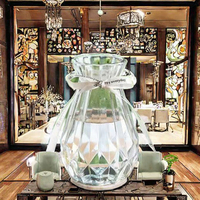 Vase à fleurs en cristal transparent de style Art déco moderne BONTOP, en verre pour la décoration de la maison, retour à l'école BNTPGV-19