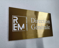 Plaque en laiton massif épaisse et résistante avec lettres 3D en relief, logo personnalisé, enseigne murale en métal pour entreprise, société, bureau