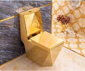 Sanitarios de Cerámica Dorados al por Mayor, Inodoro de Una Pieza de Color Dorado - Product Image 2