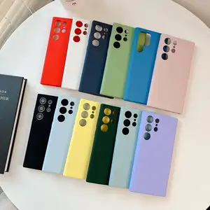 Sang Trọng Mềm TPU Lỏng Silicone Chống Sốc Điện Thoại Di Động Trường Hợp Điện Thoại Bảo Vệ Bìa Đối Với Samsung Galaxy A54 A34 A24 A14 S23 S22