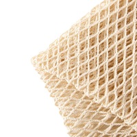Groothandel 260gsm puur katoenen warp gebreide diamantmesh stof voor fruitzakken en handtassen