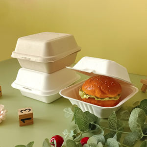 Fiambrera desechable biodegradable de caña de azúcar, vajilla para llevar y contenedor para pasteles, platos de pulpa de papel de bagazo Bento - Product Image 4