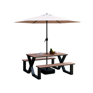 <span class=keywords><strong>Tavolo</strong></span> e Sedie Integrati per Esterni, Design Moderno in <span class=keywords><strong>Metallo</strong></span> con Cuscini Impermeabili per Cortili, Caffè e Aree Ricreative - Product Image 5