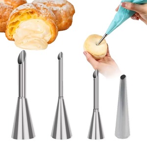 Boquilla de Acero Inoxidable Larga para Rellenar con Crema, Inyector de Crema, Punta de Repostería para Decorar Pasteles, Cupcakes, Donuts, Eclairs y Postres - Product Image 1