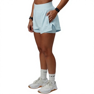 Pantalones Cortos Deportivos Personalizados para Mujer, Ligeros, con Cintura Elástica, Abertura Lateral, 2 en 1, para Entrenamiento, Running y Gimnasio - Product Image 1