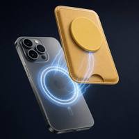 Portefeuille porte-cartes Magsafe en cuir PU, logo personnalisé, porte-cartes magnétique pour iPhone, logo OEM personnalisé, multicolores