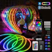   Bande lumineuse LED néon RGB synchronisée à la musique, contrôle intelligent par application, bande flexible, rétroéclairage TV, décoration de chambre, USB 5V et extérieur