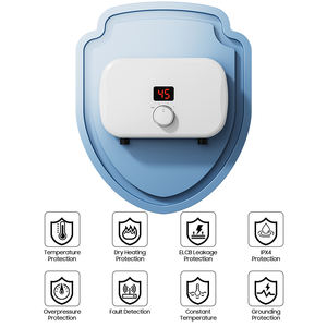 Mini chauffe-eau électrique instantané intelligent 3500W-5500W sans réservoir pour cuisine, douche, usage domestique et automobile en plastique - Product Image 6