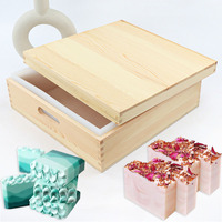 Stampo in Silicone Extra-Large per Sapone con Scatola in Legno e Coperchio - Stampi per la Creazione di Sapone Facili da Usare e Pulire per Creatori di Sapone Fai-da-Te