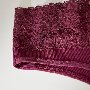 Culotte string respirante sans couture en coton pur pour <span class=keywords><strong>femme</strong></span>, avec dentelle, taille basse, sous-vêtement fin - Product Image 2