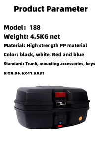 Impermeable 47L Plástico PP Motocicleta Top Box Scooter <span class=keywords><strong>Caja</strong></span> <span class=keywords><strong>de</strong></span> carga <span class=keywords><strong>para</strong></span> la entrega <span class=keywords><strong>de</strong></span> cajas <span class=keywords><strong>de</strong></span> cola - Product Image 4