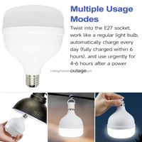 Ampoule rechargeable Ampoule d'urgence portable E27 B22 50W 40W 30W 20W LED pour éclairage d'urgence pour la maison, la randonnée et le camping