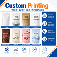 Sachets personnalisés haute qualité pour poudre protéinée, résistants à l'humidité, avec fermeture éclair refermable, finition mate, emballage alimentaire pour lait