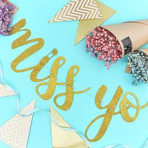 نحن سوف نفتقدكم راية الذهب بريق راية راية مثلثة الشكل راية التقاعد وداع الذهاب بعيدا مكتب حزب العمل - Product Image 5