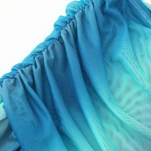 Vestido Casual de Verano para Mujer con Lazo Lateral en Degradado Azul, Diseño Hueco, Malla sin Tirantes, Vestidos Casuales a la Moda - Product Image 5