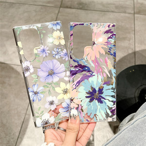 IMD jolie couverture de téléphone florale Anti-jaunissement fleurs de luxe couverture transparente pour Samsung S25 Ultra S24 S23 étui pour femme fille - Product Image 3