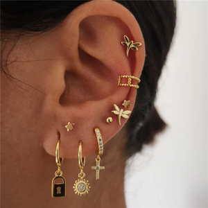 ROXI S925 Boucles d'oreilles clous en argent sterling, motif libellule bambou, style mode forêt, petites et fraîches - Product Image 5