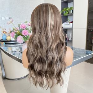 Peluca sintética resistente al calor, peluca de pelo sintético con ondas sueltas y profundas, encaje 13x4, color castaño oscuro de alta calidad, peluca de pelo femenino - Product Image 4