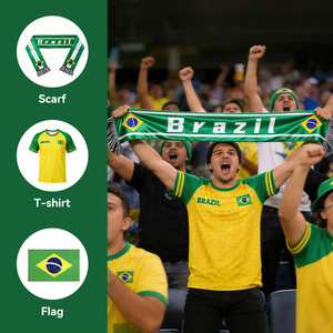 Écharpe de supporter de football Gahumi 2026 Amérique du Nord Brésil, nouveau modèle, écharpe de football personnalisée, logo personnalisé, football - Product Image 2