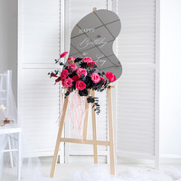 Tableau d'affichage miroir textuel, ensemble de fleurs artificielles pour arrangements de mariage, décoration de bienvenue pour hôtels et devantures de magasins, art floral