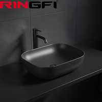 Meuble-lavabo moderne à poser, couleur fraîche, vasque commerciale en céramique, mobilier de salle de bain minimaliste pour la maison