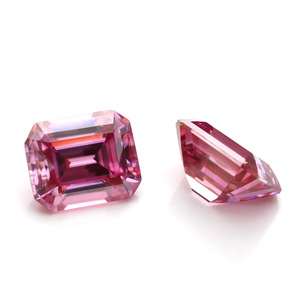 Emerald Cut Pink Moissanite Loose Stone VVS Clarity For Jewelry Making - Product Image 3