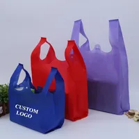 Eco-vriendelijke Aangepaste Promotionele Non Woven Tas herbruikbare Goedkope Carry d cut non-woven tassen met logo custom