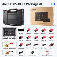 Escáner Ancel X7 HD para Camiones Diésel de Carga Pesada 2025 Herramienta de Diagnóstico OBD2 Bidireccional para Todos los Sistemas con Reinicio de Aceite para Camiones de 24V