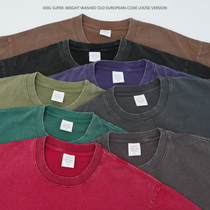 Camiseta Personalizada de Algodón 100% Pesado para Hombre, Talla Grande, Impresión DTG, Logotipo, Lavado Ácido, Estilo Vintage - Product Image 1