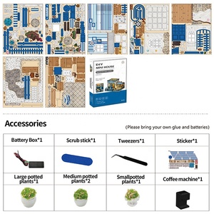 Rumah Kayu 3D Model Miniatur DIY Rakitan Sendiri, Puzzle Kayu 3D, Kit Rumah Mini untuk Dekorasi Rumah (Laris Terjual) - Product Image 3