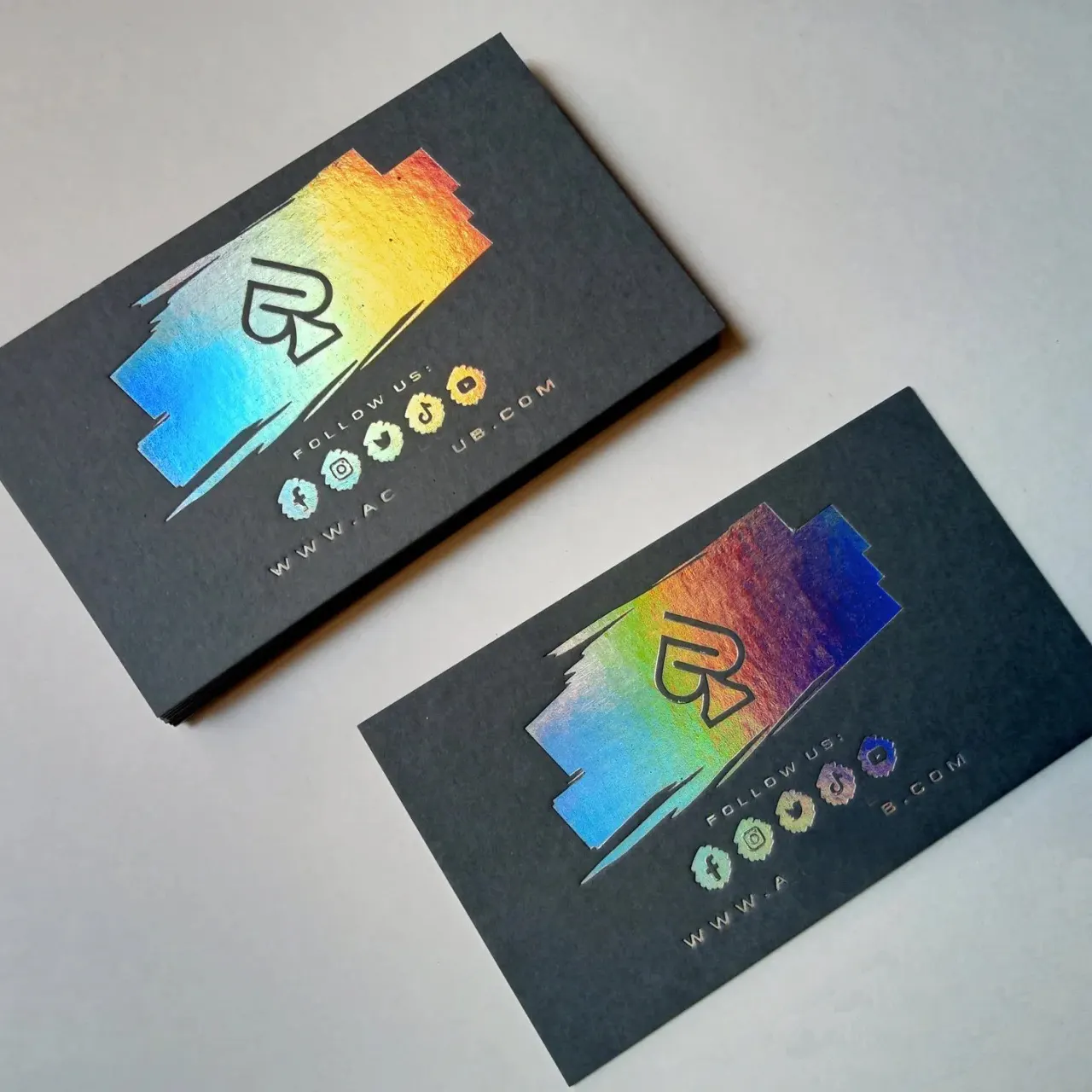 Atacado pequeno negócio visitando cartão personalizado obrigado por sua ordem cartão em relevo arco-íris folha cartão impressora