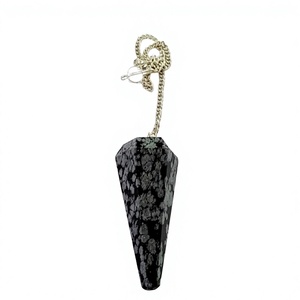 Obsidienne flocon de neige facettée, cristal poli fait main, pierre semi-précieuse, nouvelle époque, métaphysique, guérison Reiki, méditation, artisanat - Product Image 1