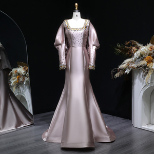 Vestido de Noche de Satén con Cuello Cuadrado SS574 de Sharon Said, Vestidos de Graduación con Cristales Exquisitos, Chal Delicado, Vestidos para Ocasiones Especiales - Product Image 5