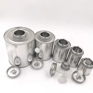 4oz, 8oz, 16oz, 32oz Empty Screw Top Standard Tin Cans Sizes With Brush For Pvc Glue