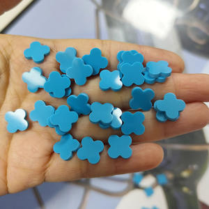 Piedras de Trébol Azul, Turquesa Sintética, Trébol de Cuatro Hojas, Turquesa Azul Suelta, Gemas para Collar, Joyería - Product Image 5