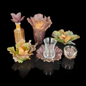 2022 New Handmade Mini Incense Burner Decorations Crystal Cup Perfume Bottle Ramadan Gift Set Packaging