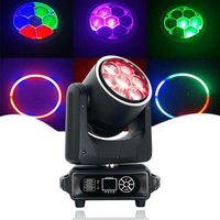 Cabeza Móvil Bee Eye Zoom 7x40W 4 en 1 con Tira LED, Control DMX512, Pan/Tilt + Wash + Strobe + Rotación + Luz Auxiliar