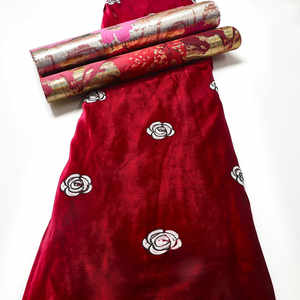 Vente chaude velours bas nigérian dentelle tissu avec paillettes brillantes et paillettes broderie pour tenues de mariée 5 Yards minimum de commande - Product Image 4