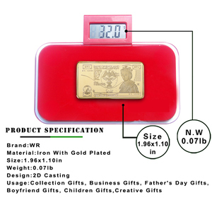 Moneda de oro cuadrada de 50 libras conmemorativa de la Reina Isabel II personalizada, lingotes chapados en oro - Product Image 5