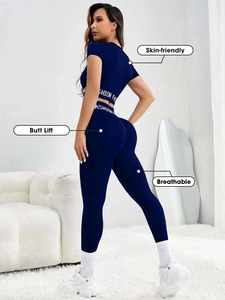 Women Yoga Clothes Sportswear Sexy Butt <strong>Lilt</strong> Gym Wear Set Seamless Fitness Yoga Workout Sets - Product Image 2