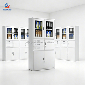 Armoire de classement en acier robuste moderne, pliable, avec étagères réglables, organisateur de rangement pour bureau, école, extérieur, cuisine, salle de sport, entrepôt - Product Image 2