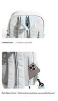 Sac à dos de mode urbaine en nylon léger, grande capacité, respirant et élégant ; Sac portable simple et adapté aux activités de plein air