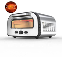 Four à pizza électrique d'intérieur GTPZ15-B, capacité de 12 pouces, acier inoxydable, portable, comptoir, écran LED, température réglable, 1700W