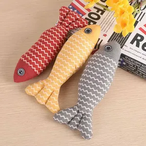 Juguete de hierba gatera ecológica HMG para interiores, forma de almohada de pez bonita para calmar el lino, juguete para masticar gatito para dormir, juguete para mascotas - Product Image 4