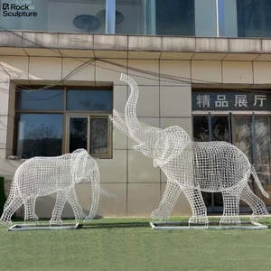 Large Weatherproof Stainless Steel <b>Elephant</b> Metal Statues Public Landmarks Decorative Art Sculpture Casting Technique - Product Image 3