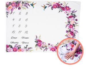 Gran oferta, manta de hito mensual para recién nacido de doble capa de ballena personalizada gruesa de lujo de alta calidad para bebé - Product Image 1