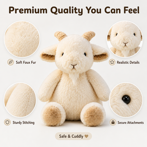 Peluche Personalizzato a Forma di Capra, Animale di Peluche Morbido e Realistico, Regalo Carino per Bambini, Collezionabile, OEM ODM, Produzione all'Ingrosso - Product Image 2