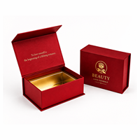 Boîte cadeau cosmétique personnalisée rose, papier spécial 120 g/m², doublure en feuille métallique, logo en relief pour l'emballage de produits de soin de la peau et de parfums